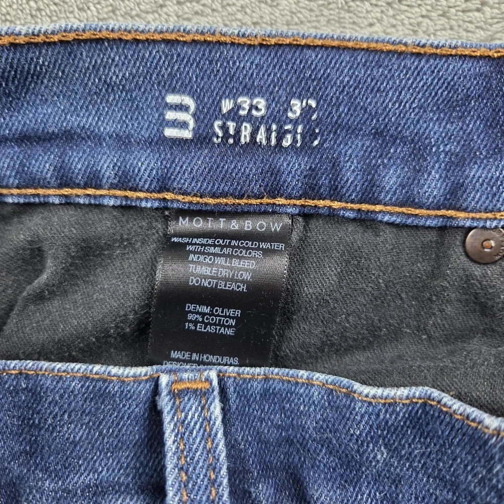 Mott & Bow Slim Jeans Mens 34x31 Blue Oliver Tapered Stretch Denim Casual‎